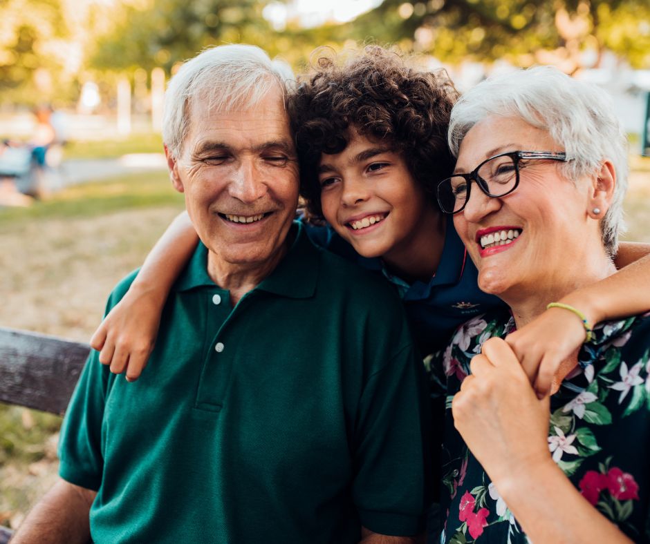 Child with their two grandparents