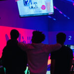 Young people bowling